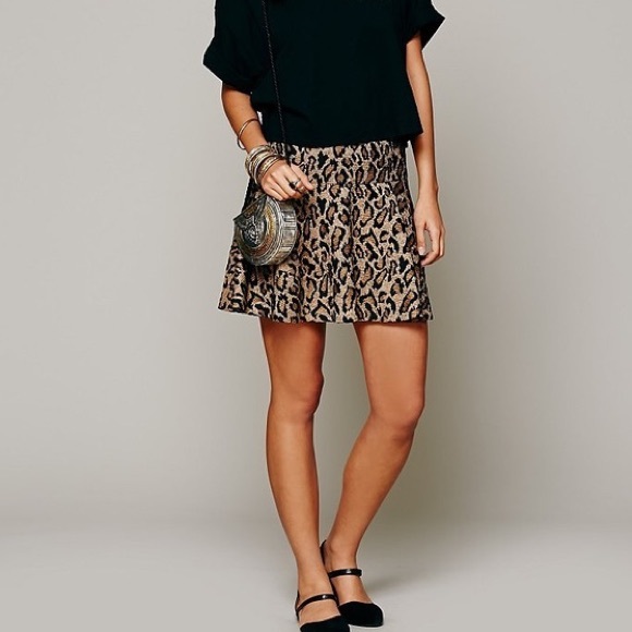 Free People Chenille Cheetah Skirt - Picture 2 of 7